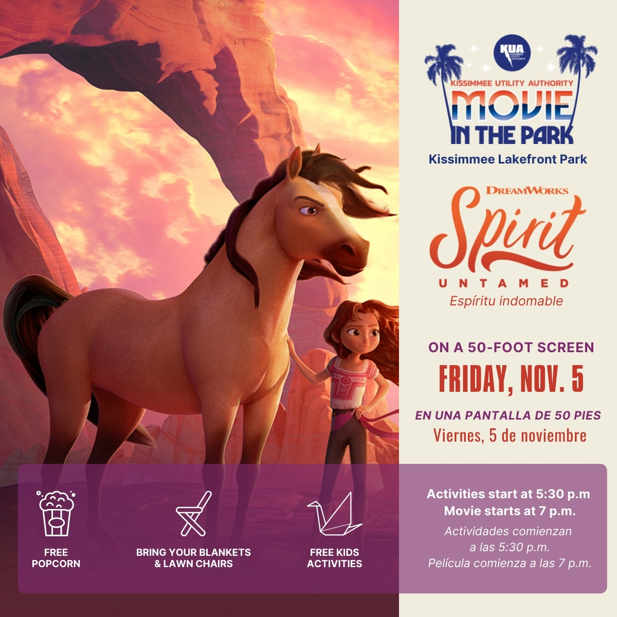 KUA to host free Movie in the Park featuring  ‘Spirit Untamed’