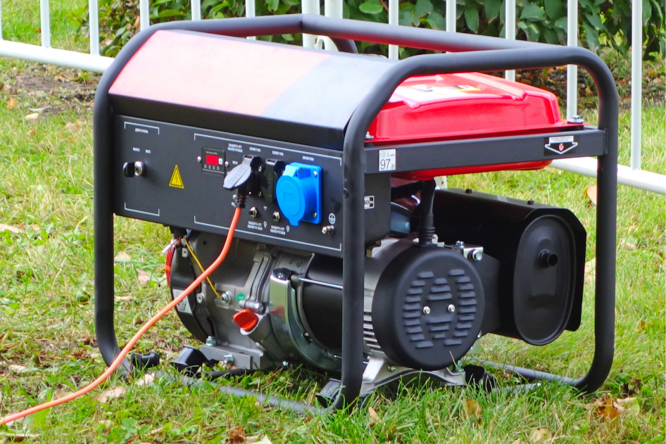 Generator placed outdoor. 