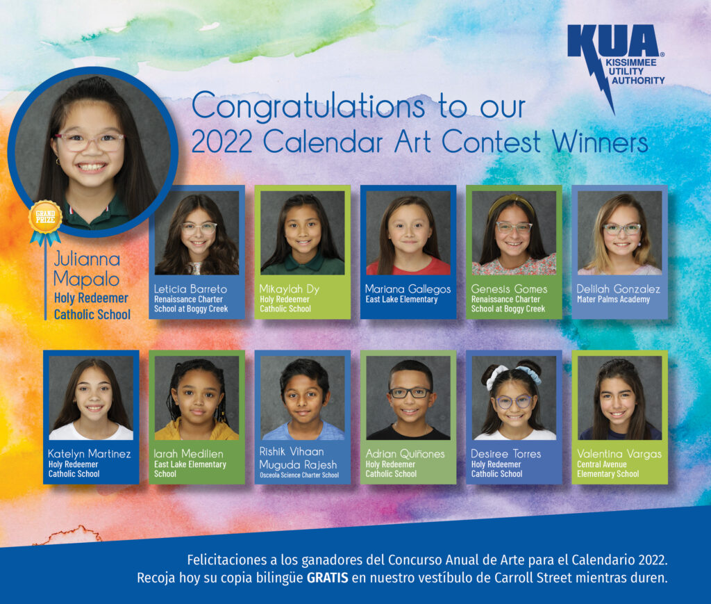 KUA Announces winners of 2022 Energy Conservation Calendar Contest