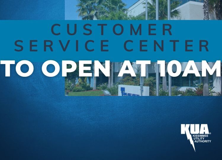 KUA Customer Service Center to Open at 10am Wednesday